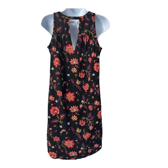 Old Navy Black Floral V Neck Sleeveless Shift Dress SP - Picture 2 of 7